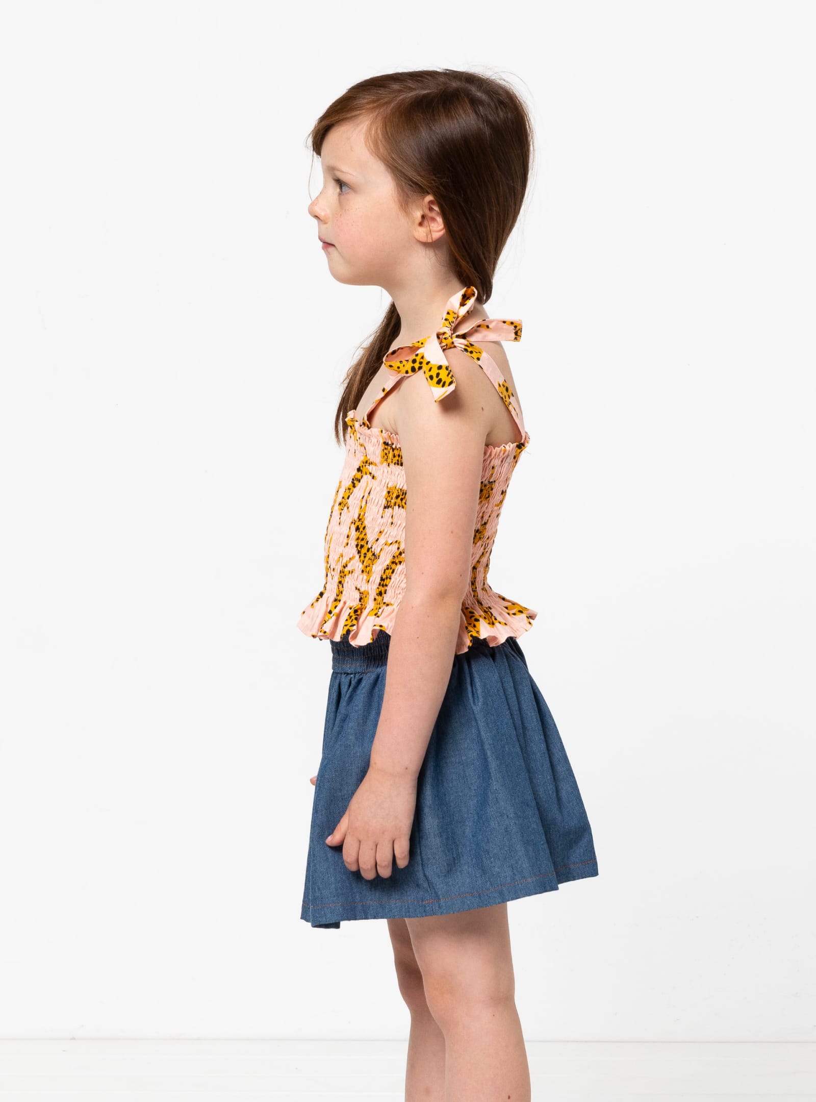 Pippa Kids Dress And Top By Style Arc - Shirred sundress and top, with optional shoulder ties for kids in sizes 2-14