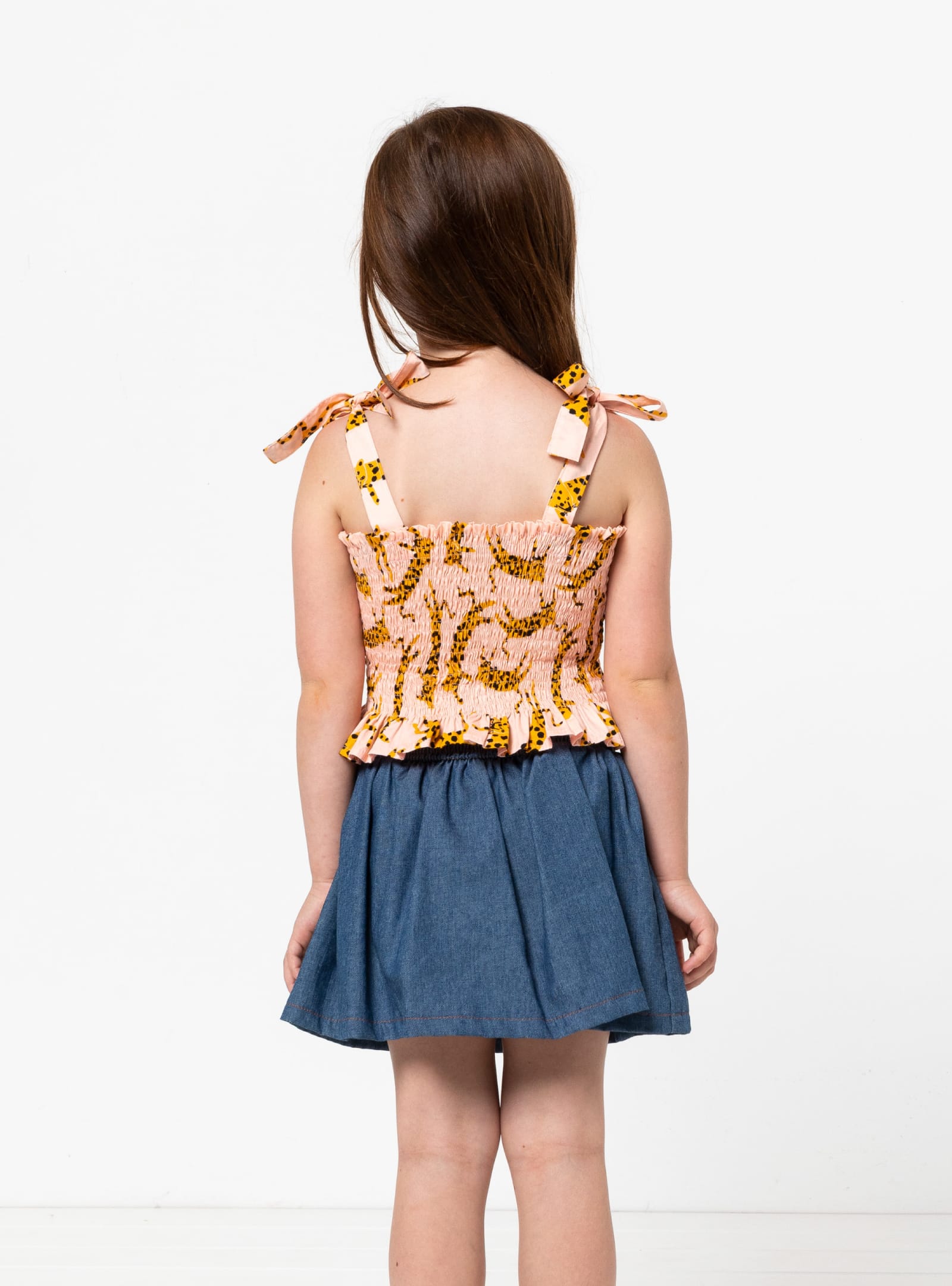 Pippa Kids Dress And Top By Style Arc - Shirred sundress and top, with optional shoulder ties for kids in sizes 2-14