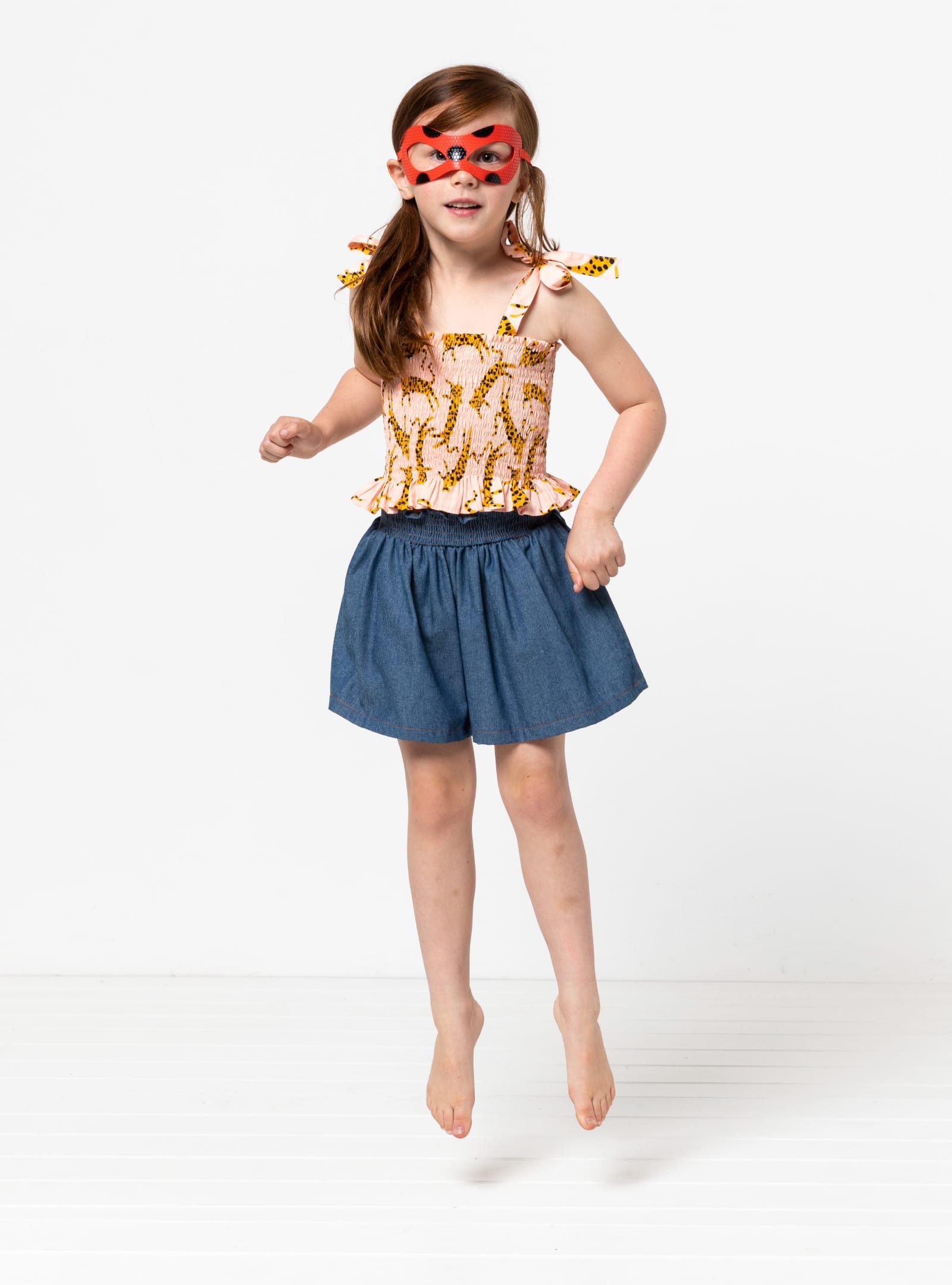 Pippa Kids Dress And Top By Style Arc - Shirred sundress and top, with optional shoulder ties for kids in sizes 2-14