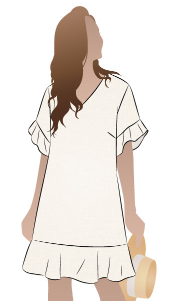 Pixie Woven Dress By Style Arc - Shift dress with short sleeve and hem flounces