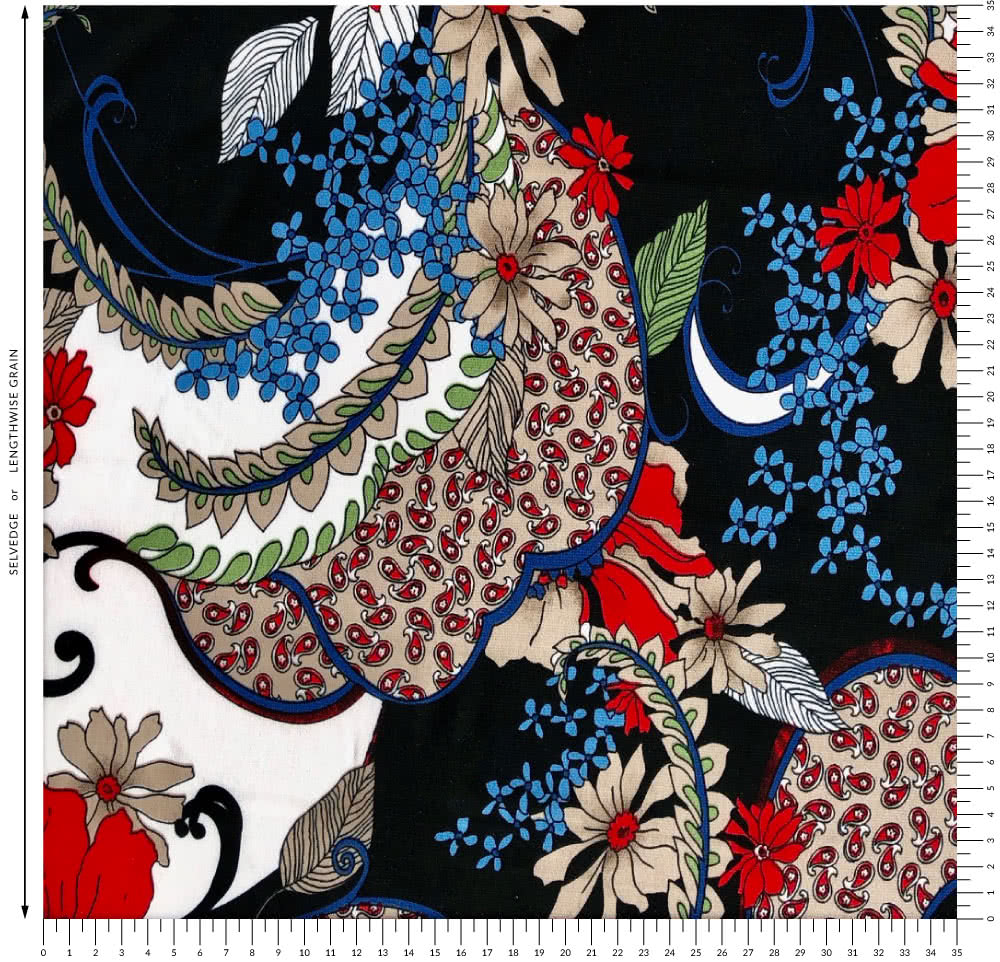 Polyester Dry Knit – Ornate Garden By Style Arc - Style Arc polyester dry knit fabric in Ornate Garden (print)