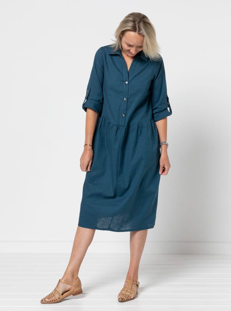 Porter Woven Pack By Style Arc - Low waisted dress and top with four bodice and sleeve options. Gathered skirt with inseam pockets.