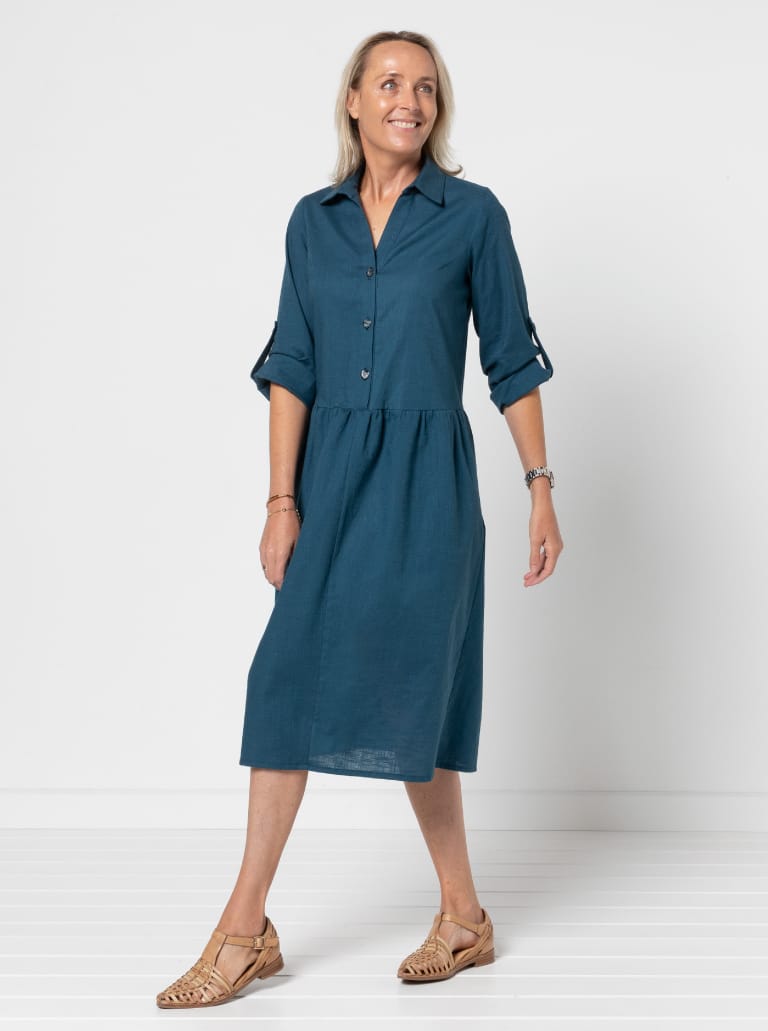 Porter Woven Pack By Style Arc - Low waisted dress and top with four bodice and sleeve options. Gathered skirt with inseam pockets.