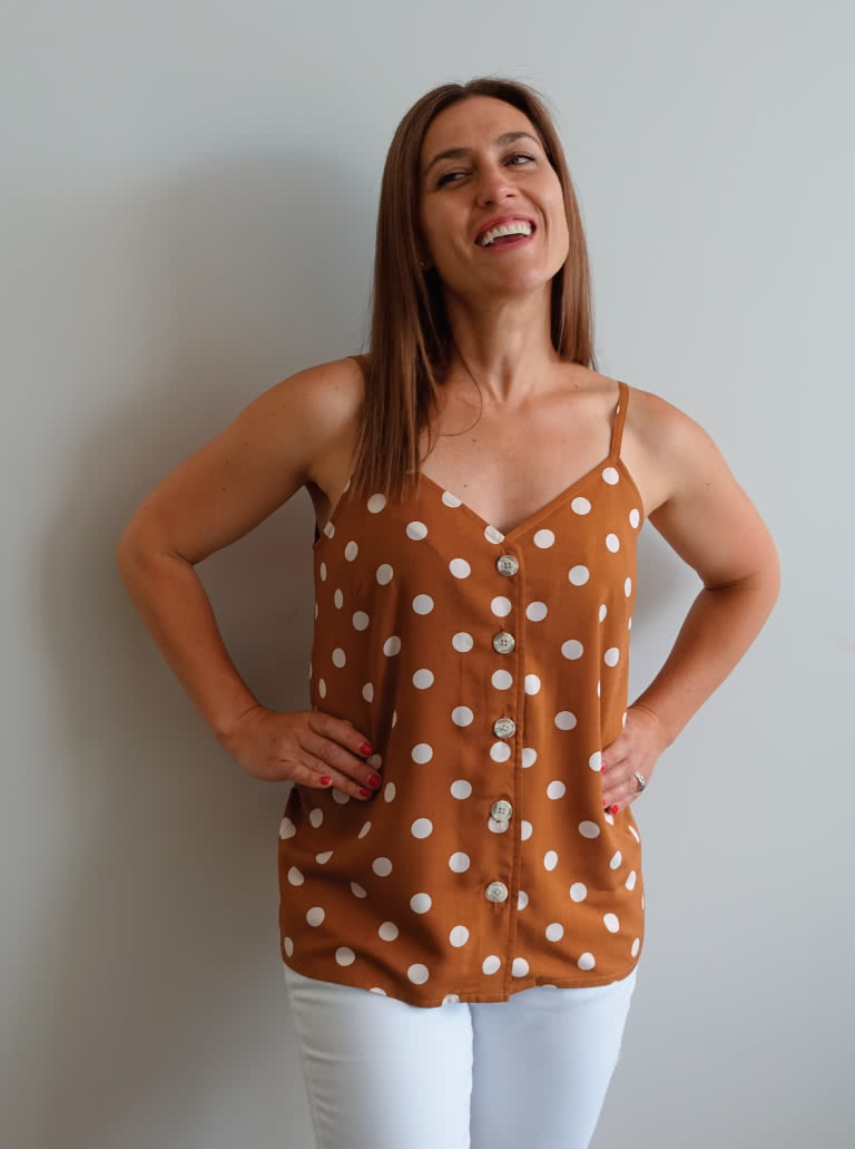 Portia Woven Top By Style Arc - Woven button through cami sewing pattern