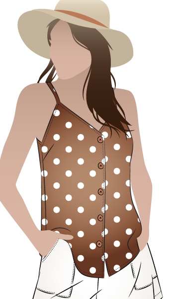 Portia Woven Top By Style Arc - Woven button through cami sewing pattern