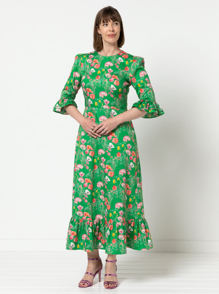 Queenie Woven Dress By Style Arc - Classic waisted dress shape with "A" line skirt and 4 sleeve options
