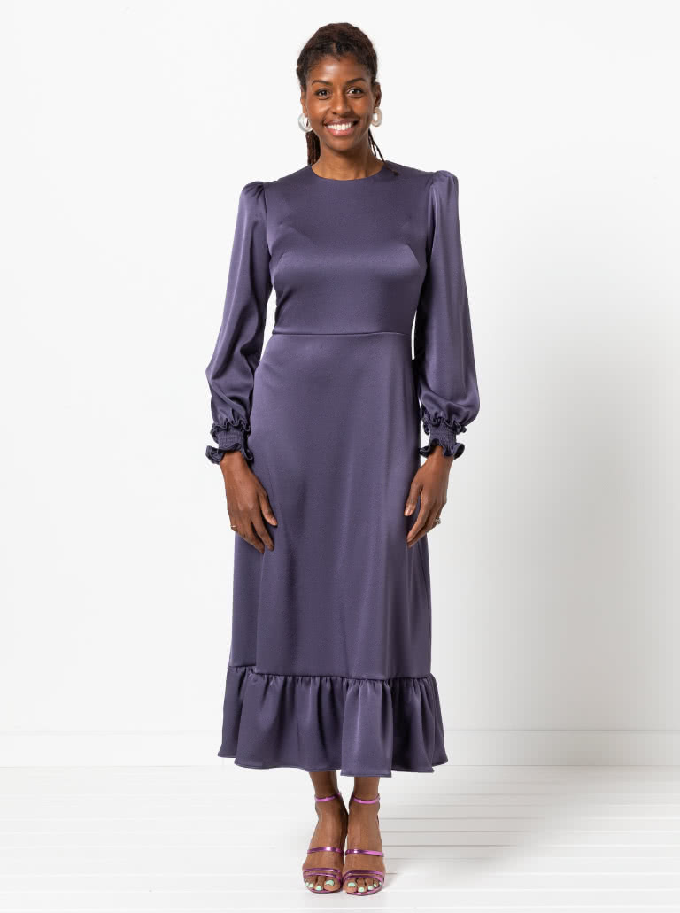 Queenie Woven Dress By Style Arc - Classic waisted dress shape with "A" line skirt and 4 sleeve options