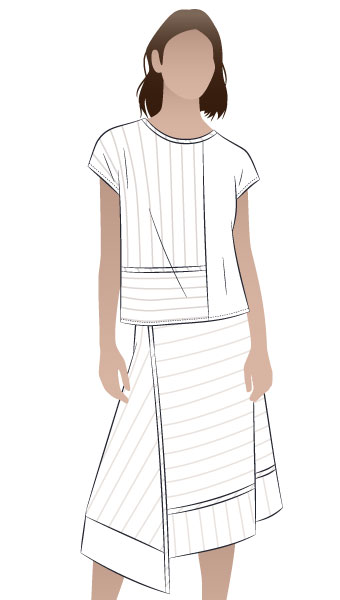 Quinn Woven Top + Skirt By Style Arc - Woven top and skirt pattern bundle.