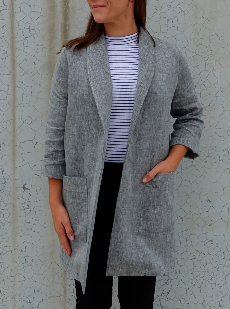 Relaxed Blazer Look Sewing Pattern Bundle By Style Arc - Up your casual dressing game with our latest discount pattern bundle that includes the Bob Woven Pant, Loren Jacket and Teagan Knit Top.