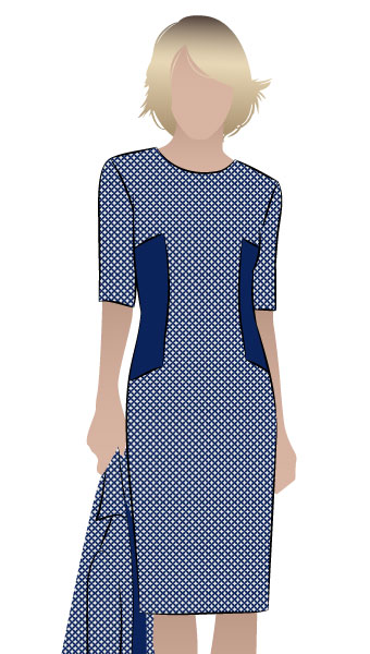 Renae Woven Dress By Style Arc - Stylish sheath dress with side inserts