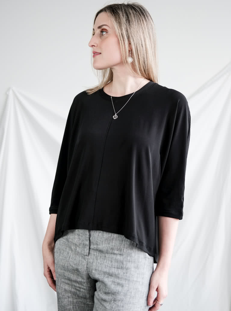 Rhea Knit Top By Style Arc - Basic knit top with elbow length dolman sleeve.