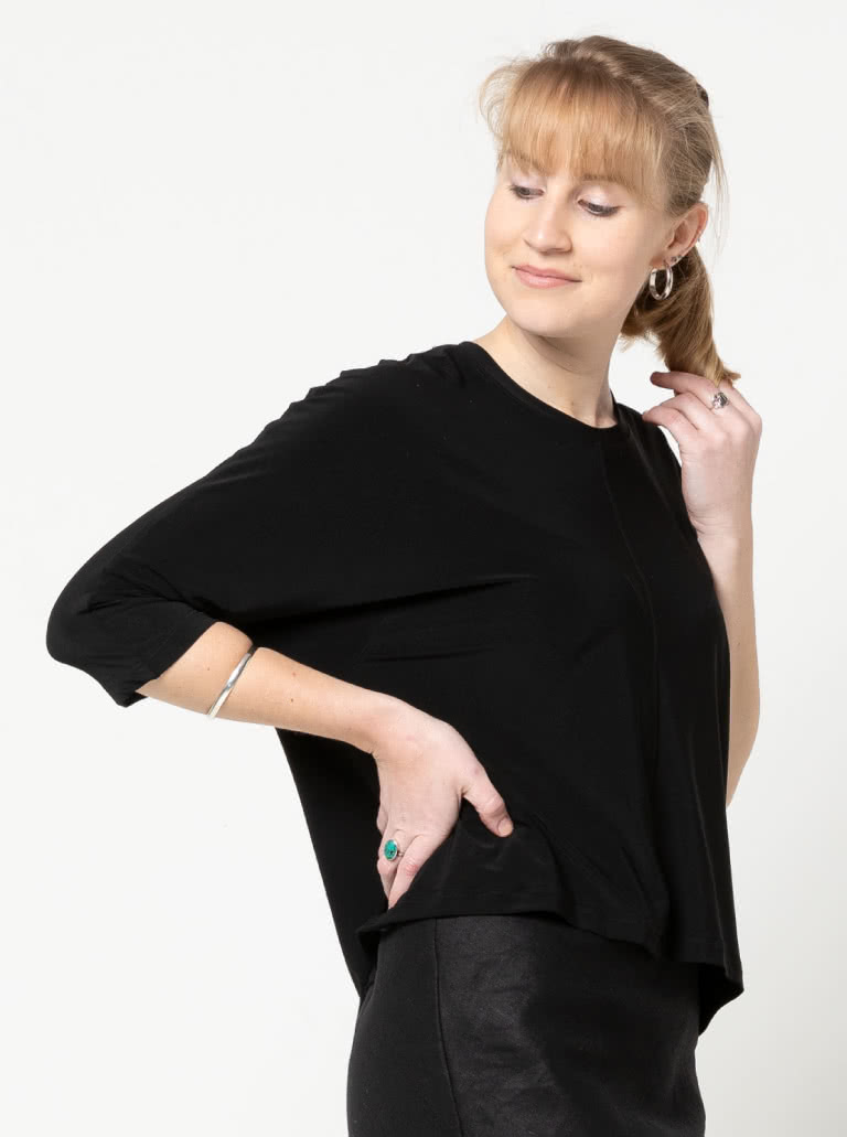 Rhea Knit Top By Style Arc - Basic knit top with elbow length dolman sleeve.