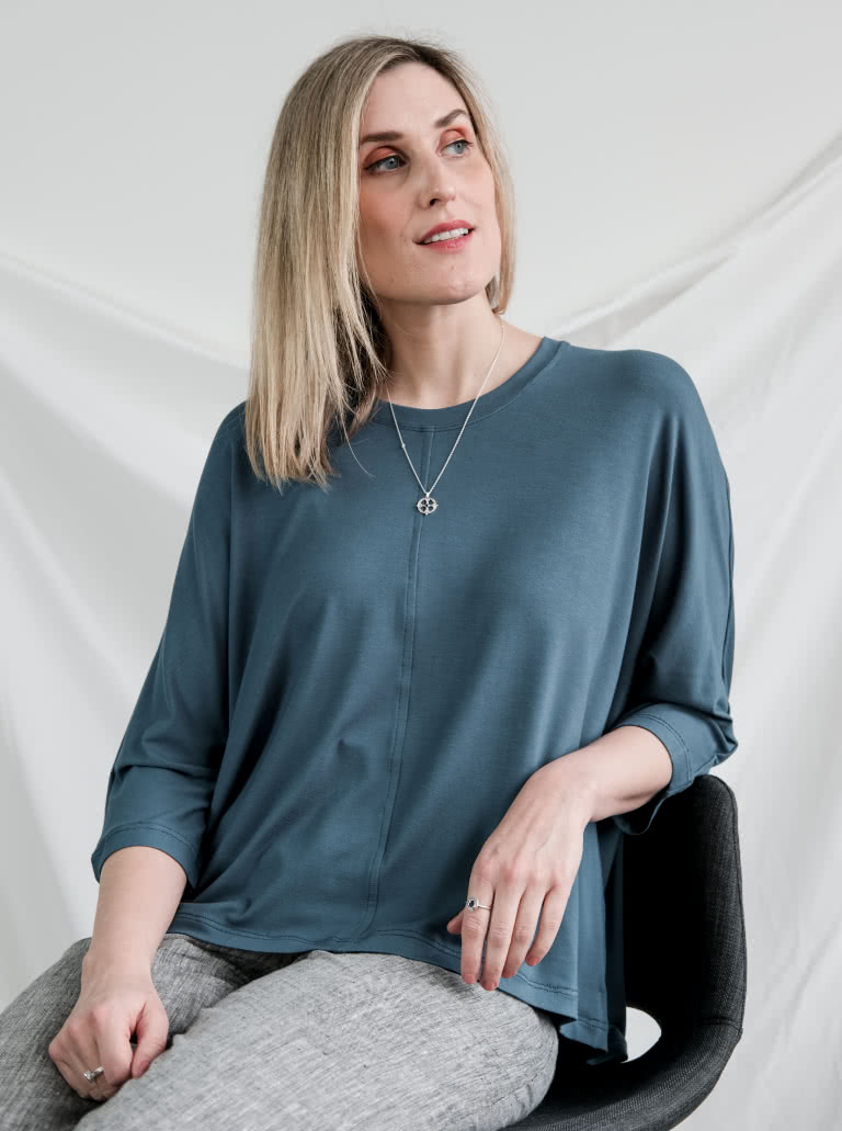 Rhea Knit Top By Style Arc - Basic knit top with elbow length dolman sleeve.