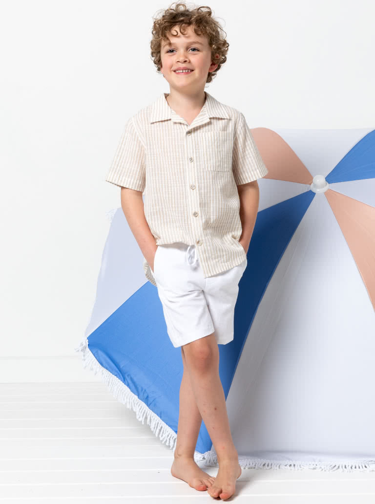 Rhys Kids Overshirt and Oscar Kids Short By Style Arc - In this fabulous discounted pattern bundle you will receive our Oscar Kids Short and Rhys Kids Overshirt, for kids 2-8