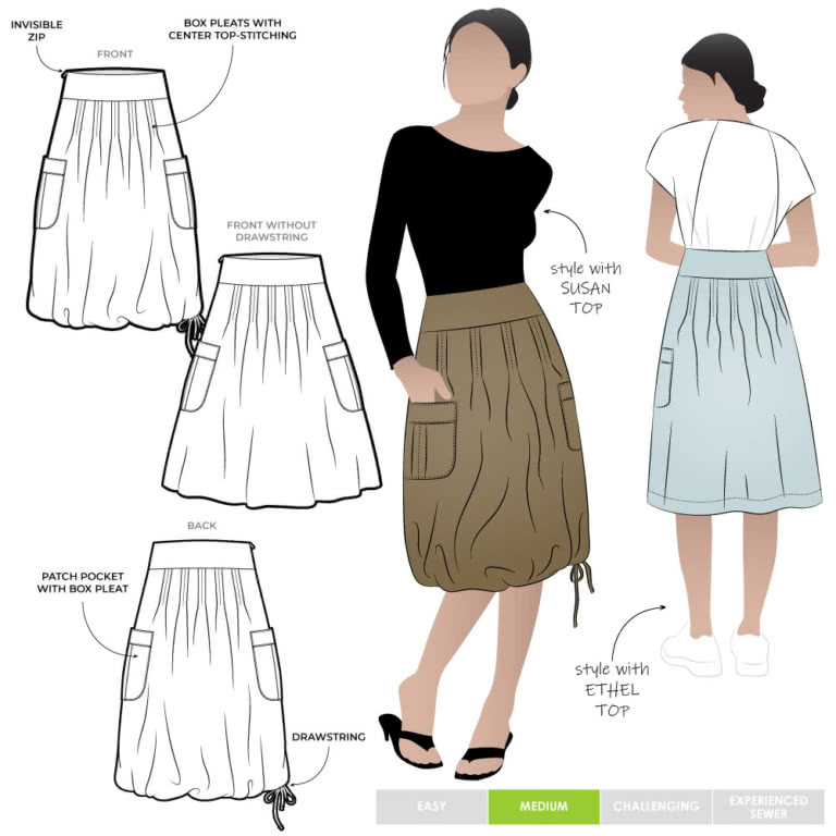 Richmond Utility Skirt Sewing Pattern – Casual Patterns – Style Arc