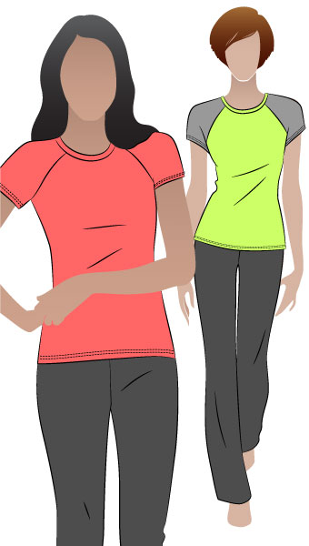 Riva Raglan T-Shirt By Style Arc - Raglan T-shirt with round neck and short sleeves