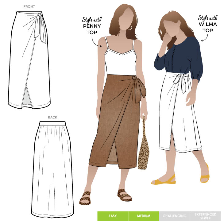 Rona Wrap Skirt Sewing Pattern – Casual Patterns – Style Arc