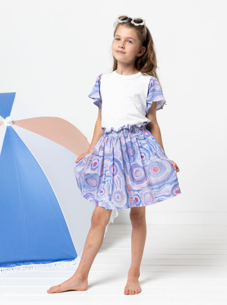 Ruth Kids Skirt By Style Arc - Easy to wear girls pull-on skirt