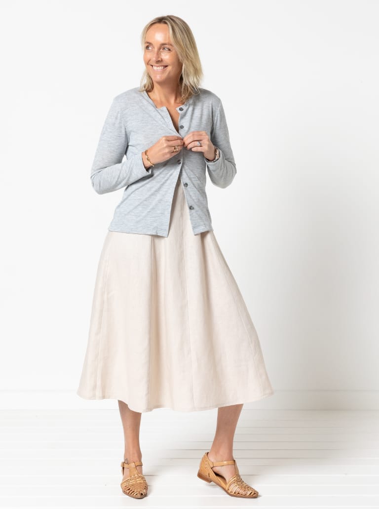 Sabrina Dress By Style Arc - Sleeveless dress with high waisted fitted bodice and gored skirt.