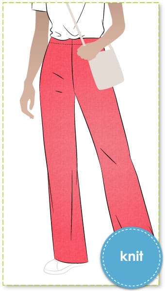 Sailor Sue Palazzo Pant By Style Arc - Simple pull-on, wide leg knit pant