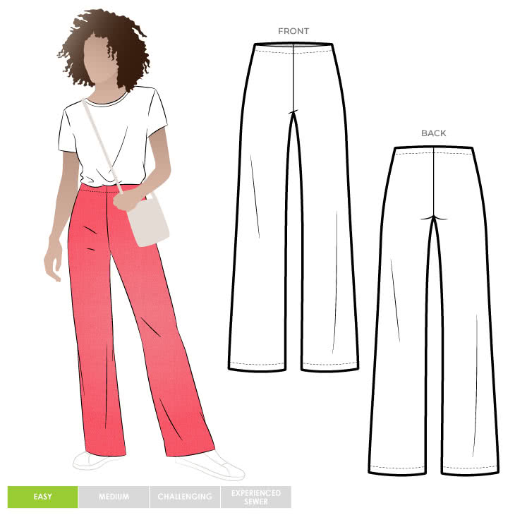 Sailor Sue Palazzo Pant Sewing Pattern By Style Arc - Pull-on palazzo pant is great for all occasions