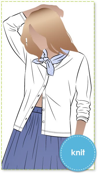 Saskia Knit Cardi By Style Arc - Basic round neck cardigan with long sleeves