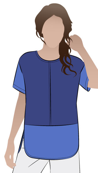 Scarlett Top By Style Arc - Spliced woven top with dropped armhole