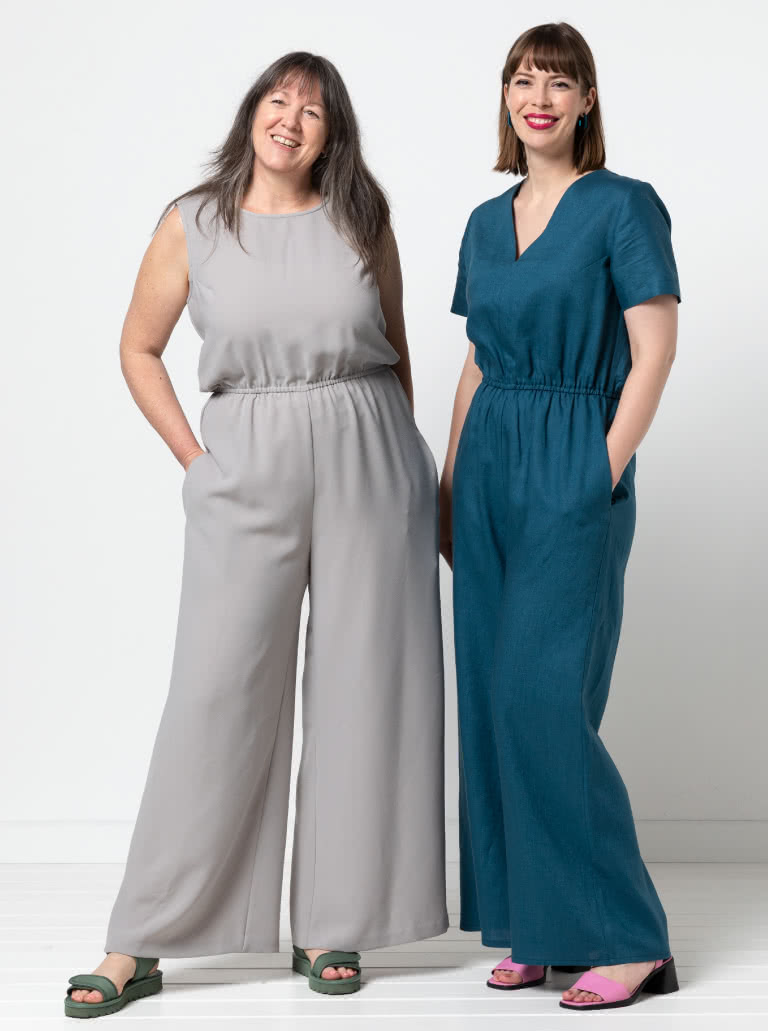 Shannon Jumpsuit By Style Arc - Jumpsuit with a choice of two different bodice styles, side pockets and elastic waist.