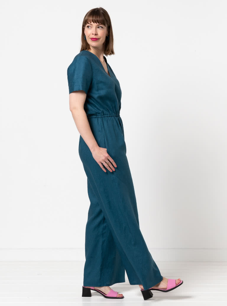Shannon Jumpsuit By Style Arc - Jumpsuit with a choice of two different bodice styles, side pockets and elastic waist.