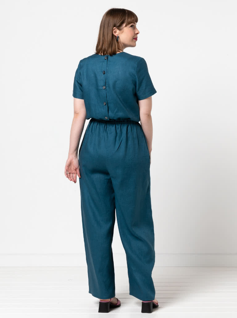 Shannon Jumpsuit By Style Arc - Jumpsuit with a choice of two different bodice styles, side pockets and elastic waist.