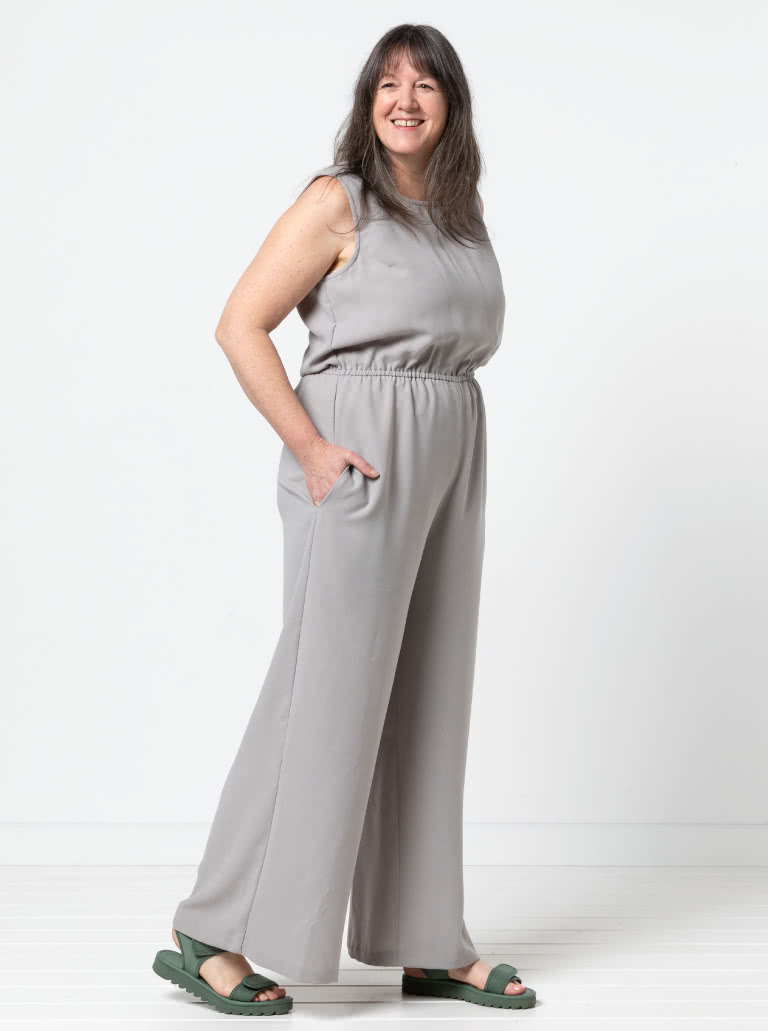 Shannon Jumpsuit By Style Arc - Jumpsuit with a choice of two different bodice styles, side pockets and elastic waist.