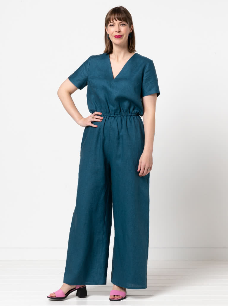 Shannon Jumpsuit By Style Arc - Jumpsuit with a choice of two different bodice styles, side pockets and elastic waist.