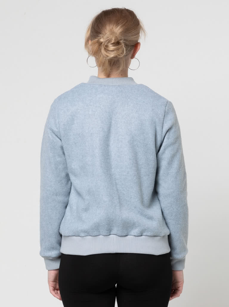 Sharon Sweat Top Sewing Pattern By Style Arc - Classic zip-front sweat top with rib detail