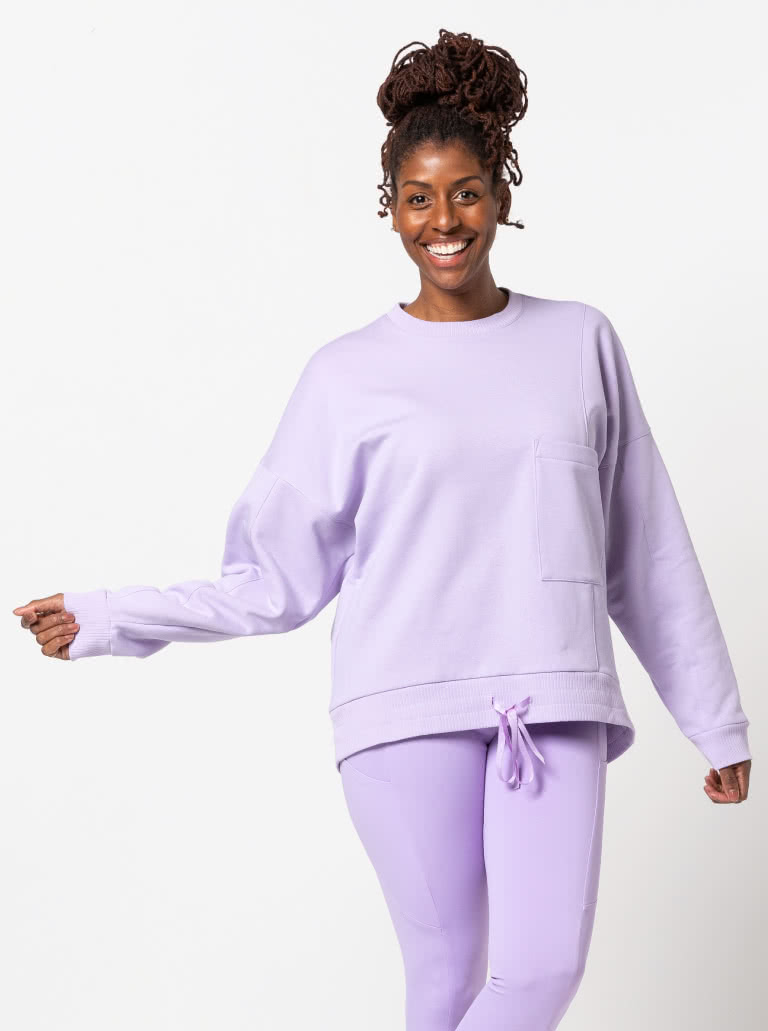 Simpson Sweatshirt By Style Arc - Oversized square shaped top with high low hemline