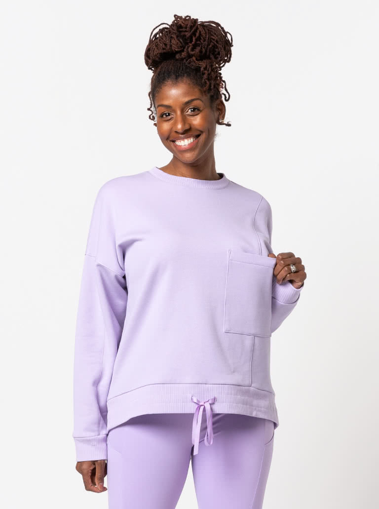 Simpson Sweatshirt By Style Arc - Oversized square shaped top with high low hemline