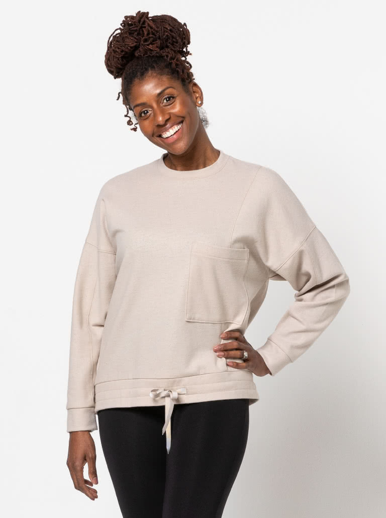 Simpson Sweatshirt By Style Arc - Oversized square shaped top with high low hemline