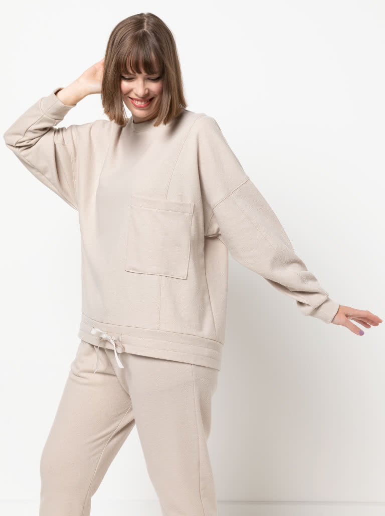 Simpson Sweatshirt By Style Arc - Oversized square shaped top with high low hemline