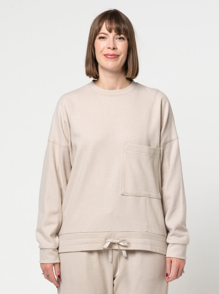 Simpson Sweatshirt By Style Arc - Oversized square shaped top with high low hemline