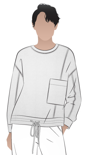 Simpson Sweatshirt By Style Arc - Oversized square shaped top with high low hemline.