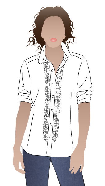 Sissy Blouse By Style Arc - Pretty frill front blouse with back yoke
