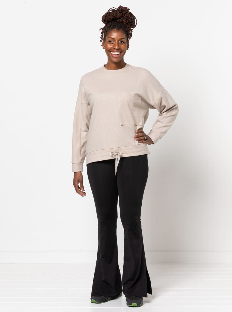 Sonny Knit Pant By Style Arc - Flared stretch legging with wide waistband