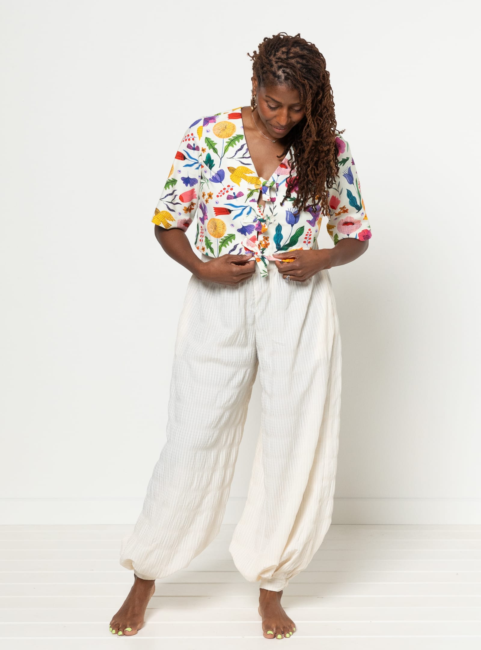 Sophia Woven Bubble Skirt and Pant By Style Arc - Maxi and mini length bubble skirt, and genie pants