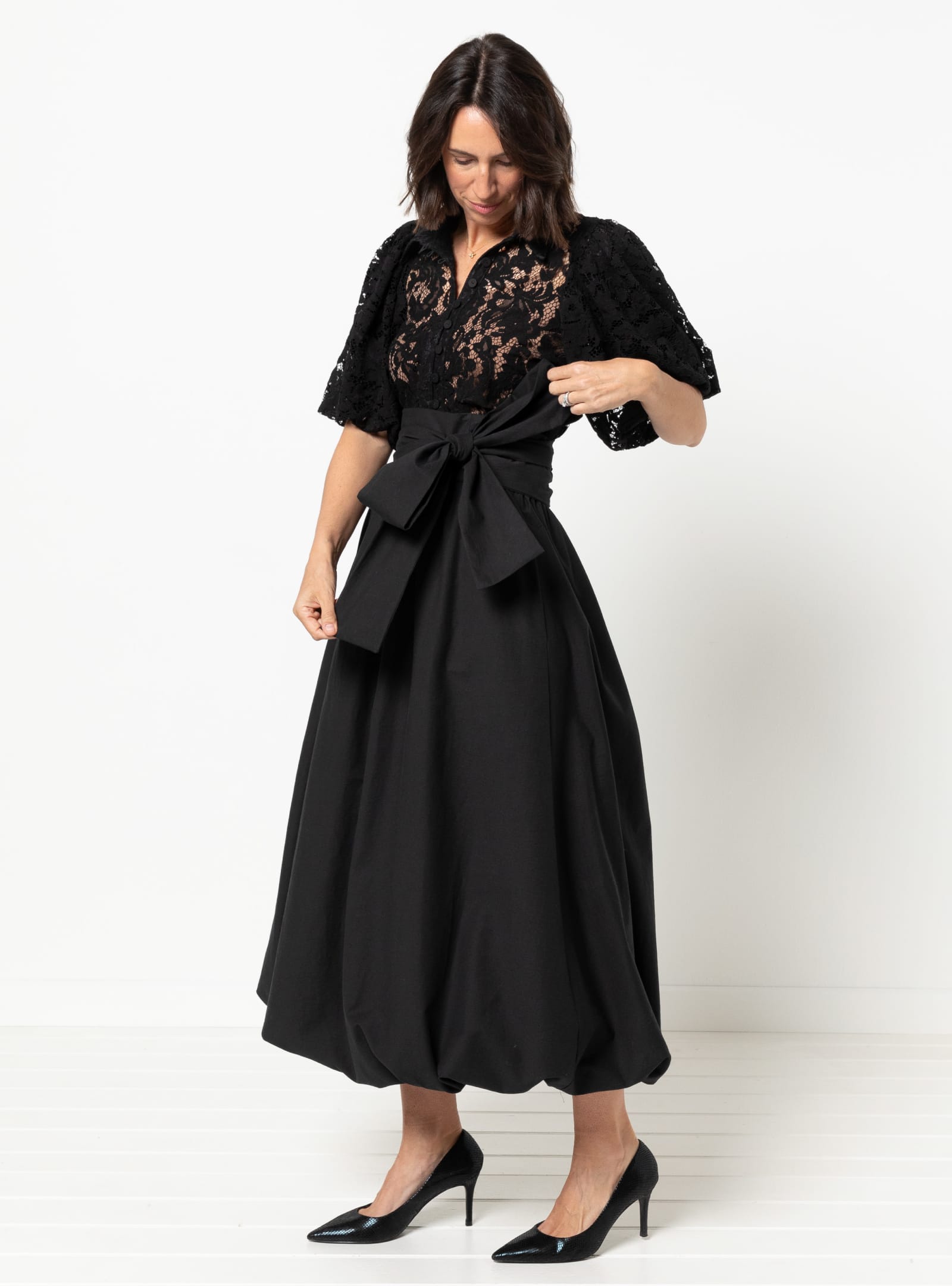 Sophia Woven Bubble Skirt and Pant By Style Arc - Maxi and mini length bubble skirt, and genie pants