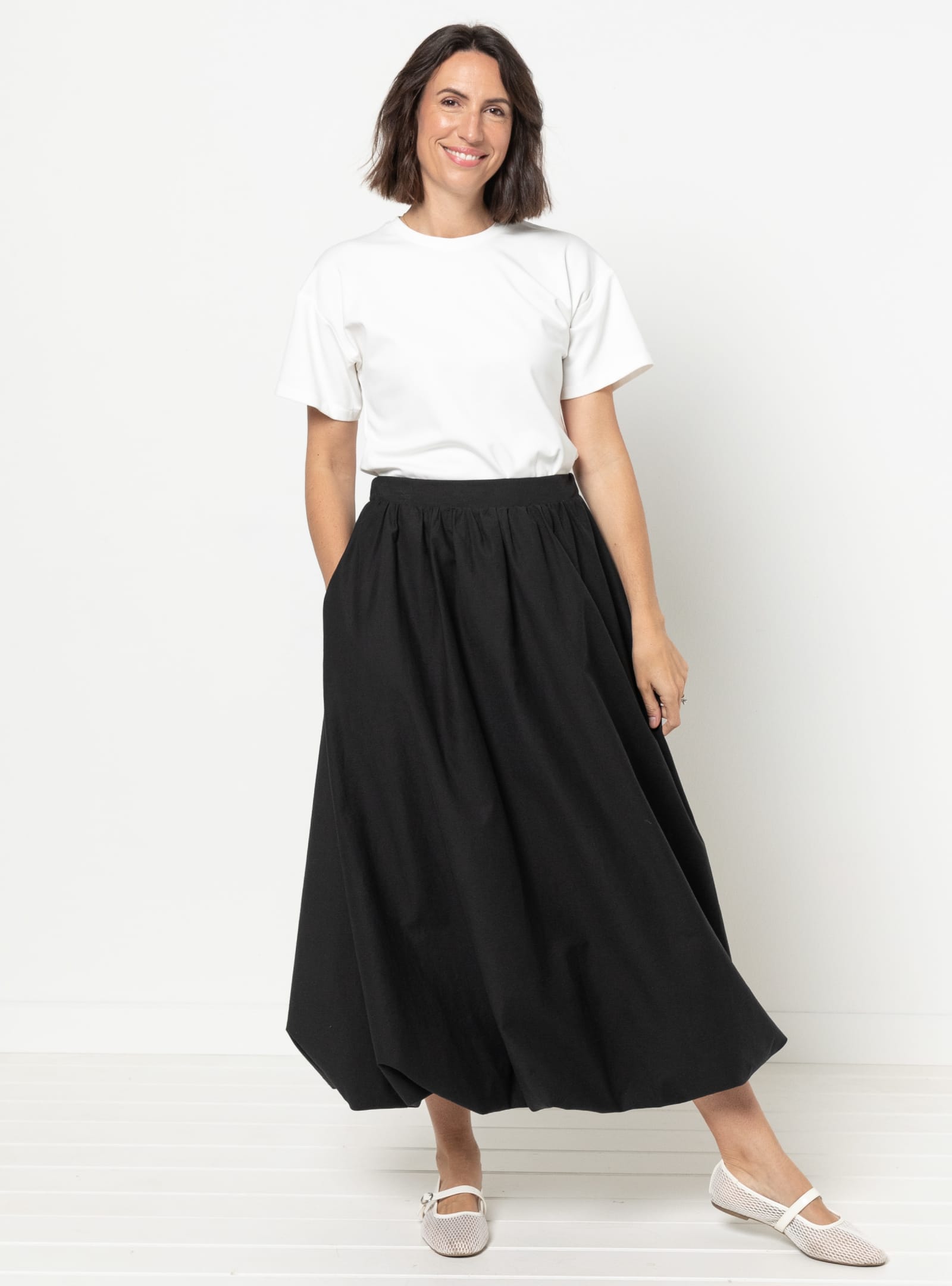 Sophia Woven Bubble Skirt and Pant By Style Arc - Maxi and mini length bubble skirt, and genie pants
