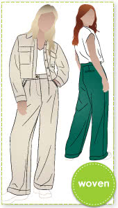 Spencer Woven Pant By Style Arc - Classic wide leg cuffed pant with a shaped waistband, fly zip and pockets.