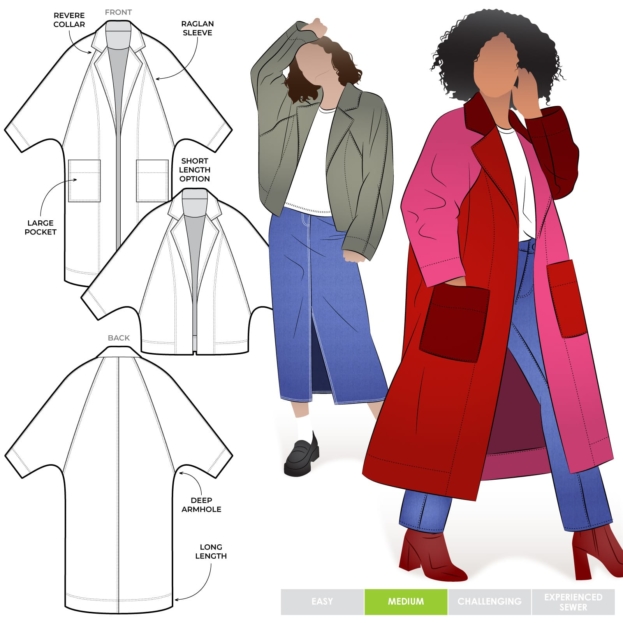 Springfield Woven Coat Sewing Pattern – Casual Patterns – Style Arc