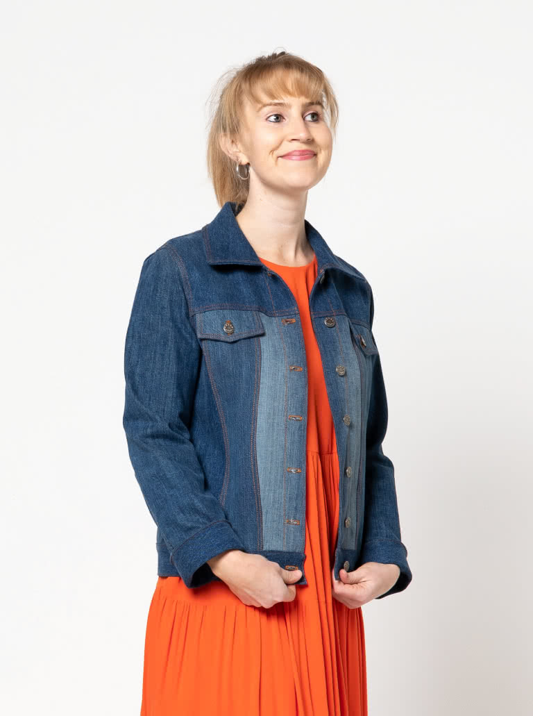 Stacie Jean Jacket Sewing Pattern By Style Arc - Trendy jean, denim or woven jacket