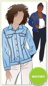 Stacie Jean Jacket Sewing Pattern By Style Arc - Trendy jean, denim or woven jacket