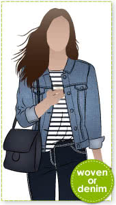 Stacie Jean Jacket Sewing Pattern By Style Arc - Trendy jean, denim or woven jacket