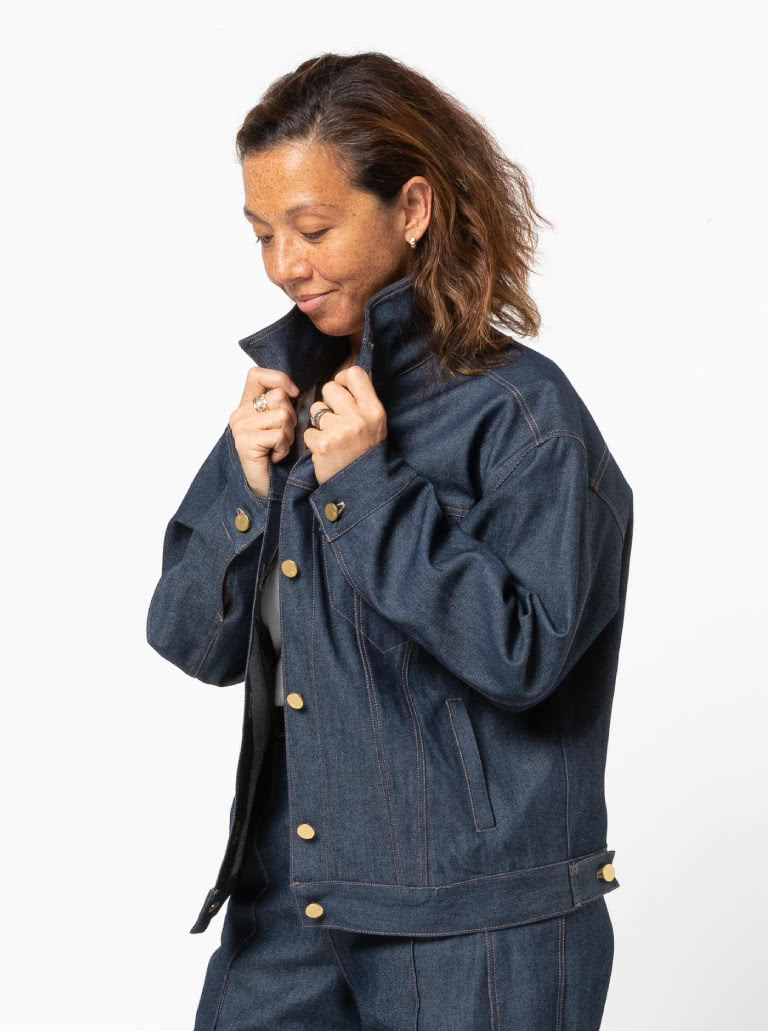 Stevie Jean Jacket Sewing Pattern By Style Arc - Oversized jean jacket with all the traditional jean features.